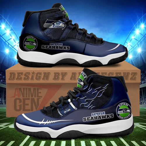 Seattle Seahawks Air Jordan 11 Sneakers NFL Custom Sport Shoes