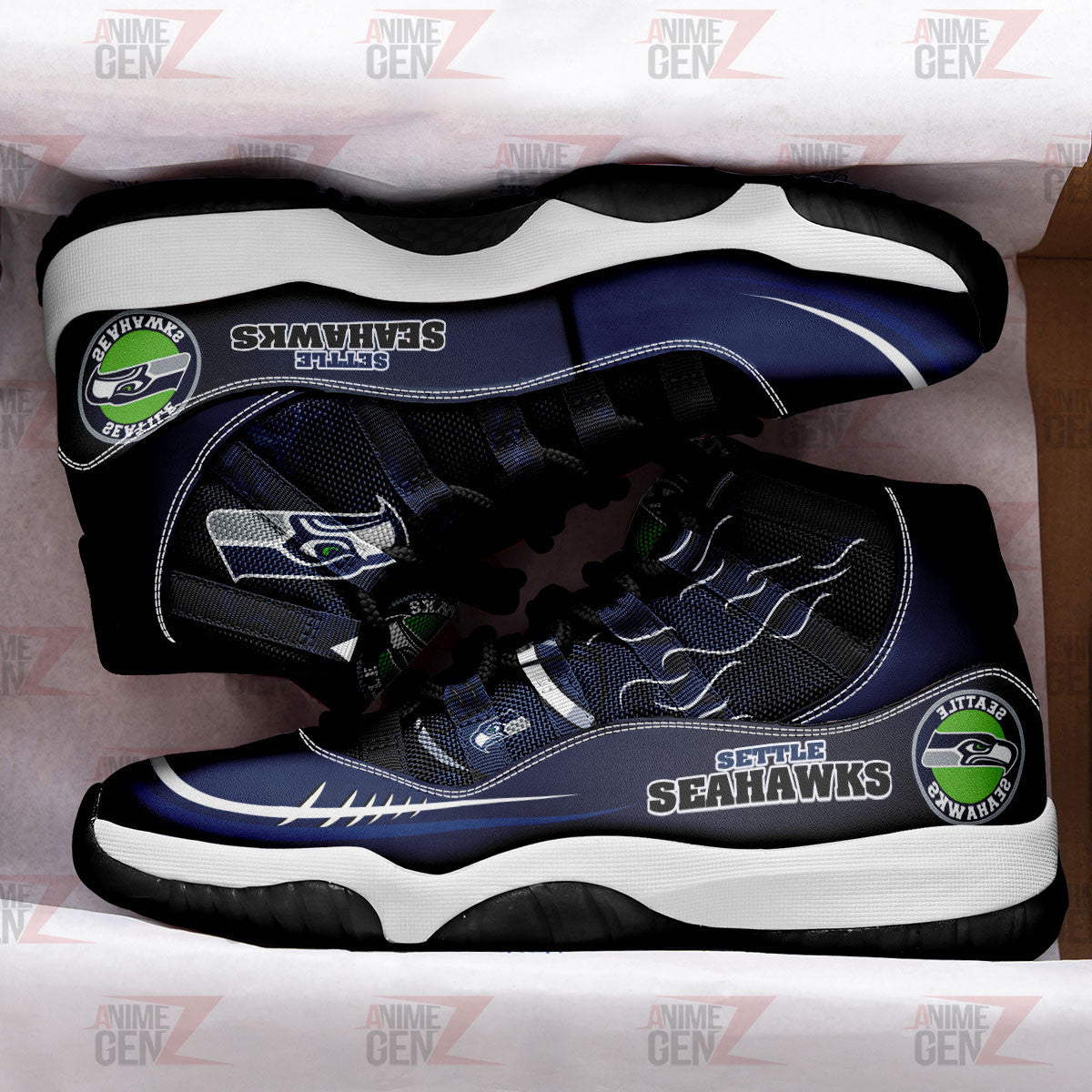Seattle Seahawks Air Jordan 11 Sneakers NFL Custom Sport Shoes