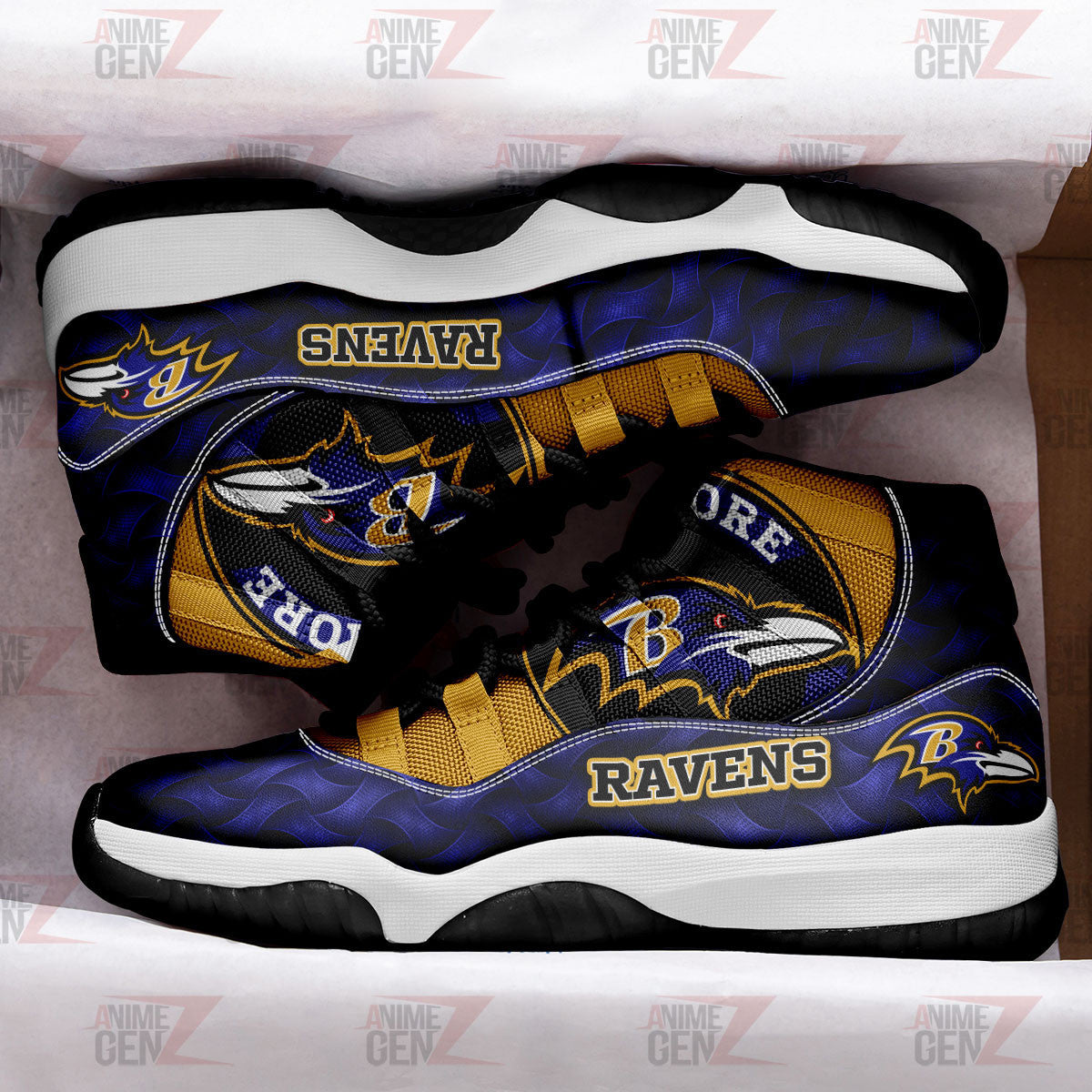 Baltimore Ravens Air Jordan 11 Sneakers NFL Custom Sport Shoes