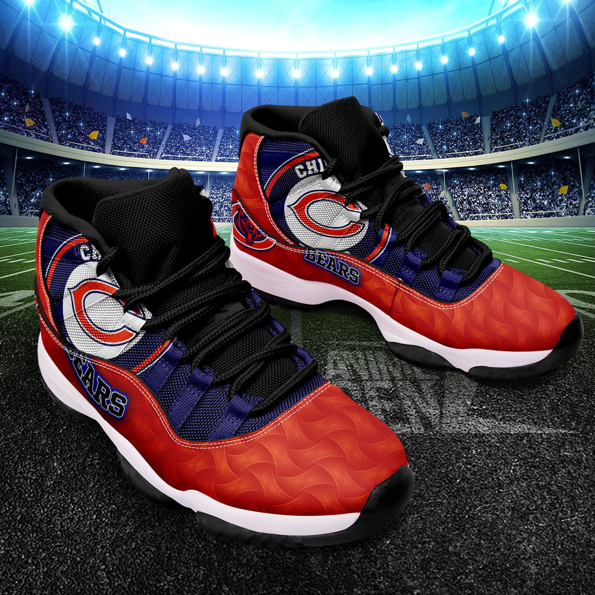 Chicago Bears Air Jordan 11 Sneakers NFL Custom Sport Shoes