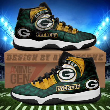 Green Bay Packers Air Jordan 11 Sneakers NFL Custom Sport Shoes