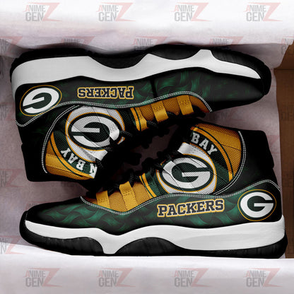 Green Bay Packers Air Jordan 11 Sneakers NFL Custom Sport Shoes