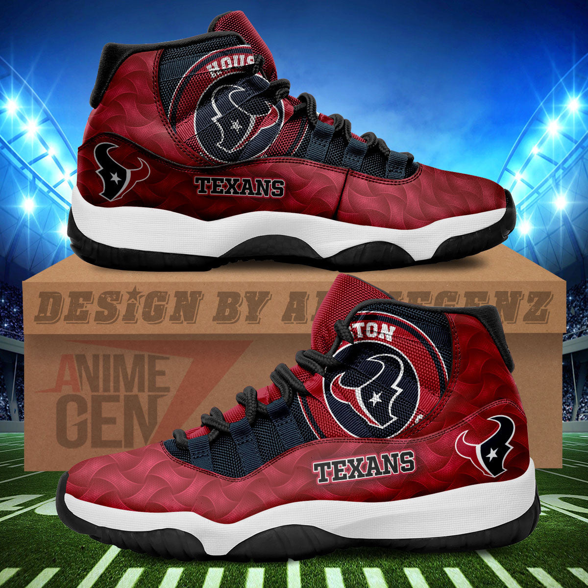 Houston Texans Air Jordan 11 Sneakers NFL Custom Sport Shoes