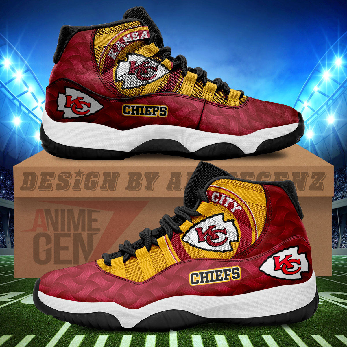 Kansas City Chiefs Air Jordan 11 Sneakers NFL Custom Sport Shoes
