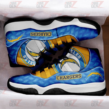 Los Angeles Chargers Air Jordan 11 Sneakers NFL Custom Sport Shoes