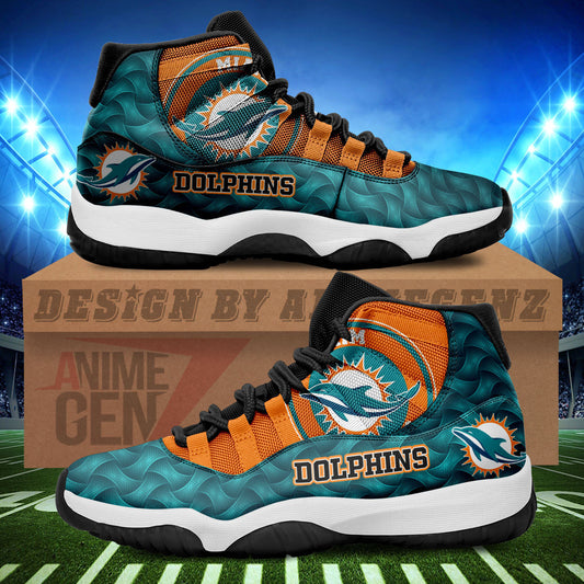 Miami Dolphins Air Jordan 11 Sneakers NFL Custom Sport Shoes