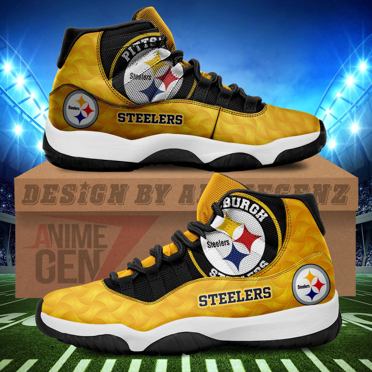 Pittsburgh Steelers Air Jordan 11 Sneakers NFL Custom Sport Shoes